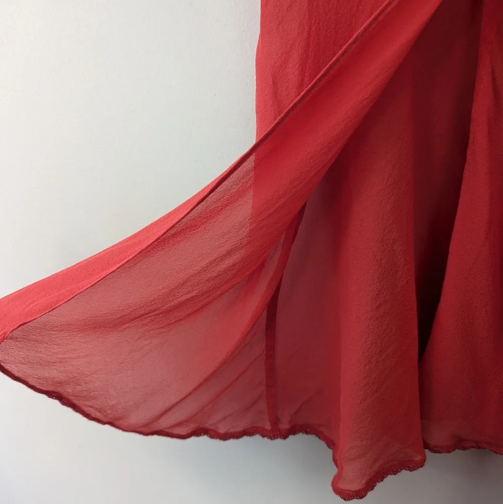 Vintage Victoria's Secret Silk Front Tie‎ Babydoll Lingerie Slip